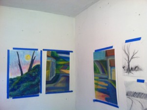 My studio wall at the residency! Very happy with the progress in my work.